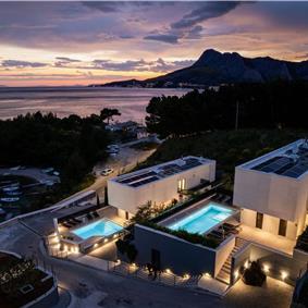 5 bedroom beachfront villa with heated pool near Omis, sleeps 9